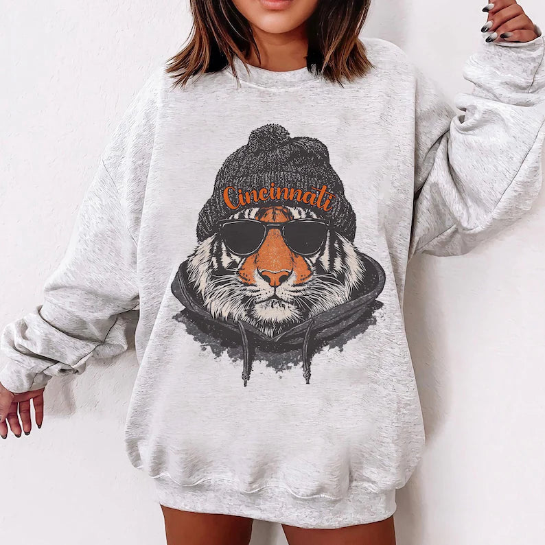 Cincinnati Football Sweatshirt, Retro Sports Fan Shirt, Trendy Game Day Gift Tee, Cincinnati Mascot Sweatshirt,Cincinnati Football Fan Shirt