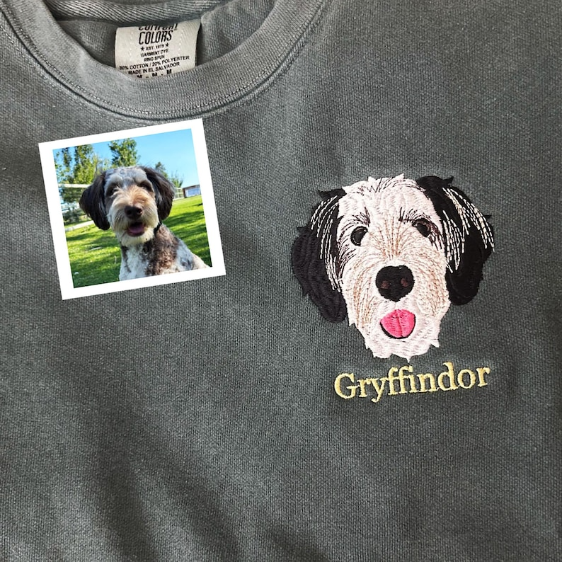 Custom Pet Embroidered Sweatshirt, Custom Pet shirt, Personalized Pet Face and Pet name Sweatshirt