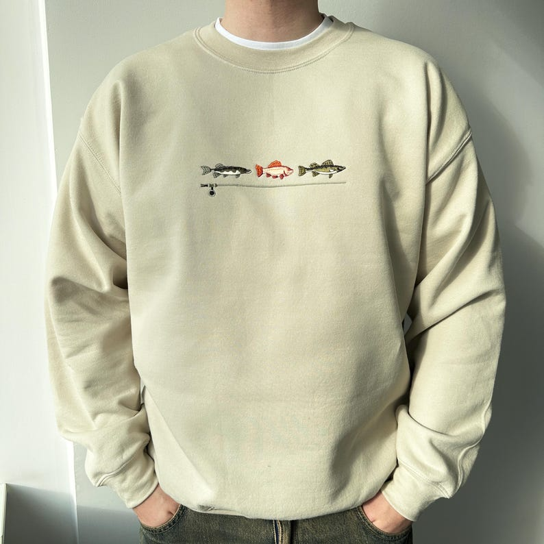 Vintage fishing sweatshirt crewneck, Fishing shirt, Fisherman sweater, Fishing gifts, Outdoor Outfitters, Fishing embroidered sweatshirt