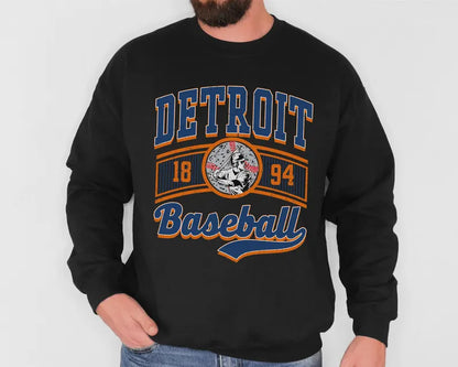 Vintage Detroit 90s Style Football Sweatshirt, Baseball Team Shirt, Detroit Game Day Tee, Throwback Detroit Shirt, Baseball Mom Tee