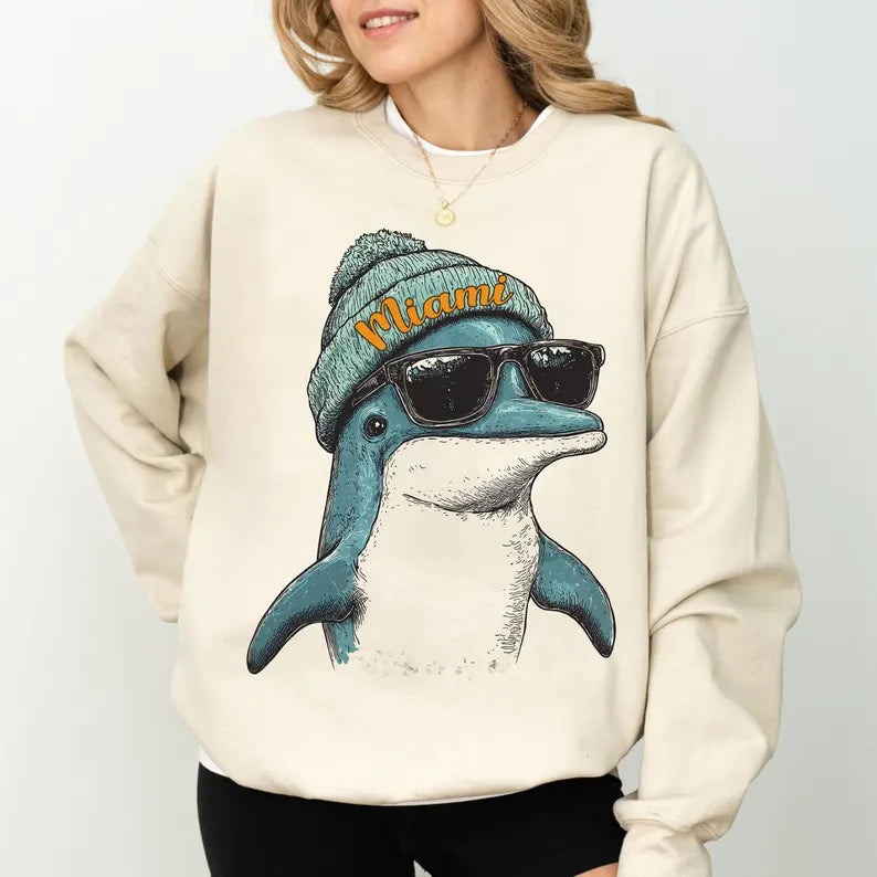 Miami Football Sweatshirt, Retro Sports Fan Shirt, Trendy Game Day Gift Tee, Miami Mascot Sweatshirt, Miami Football Fan Shirt
