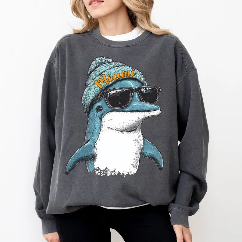 Miami Football Sweatshirt, Retro Sports Fan Shirt, Trendy Game Day Gift Tee, Miami Mascot Sweatshirt, Miami Football Fan Shirt