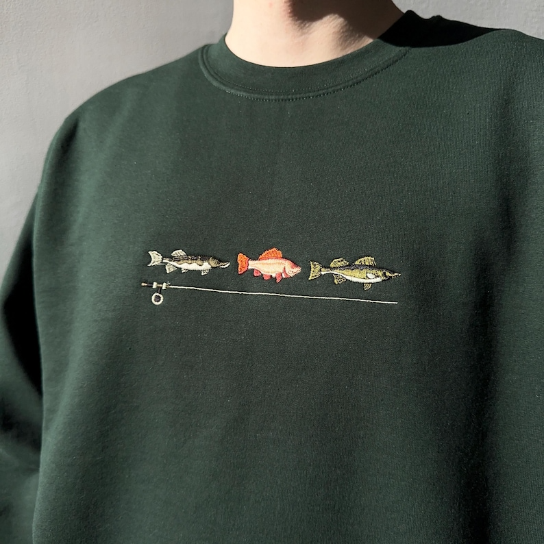 Vintage fishing sweatshirt crewneck, Fishing shirt, Fisherman sweater, Fishing gifts, Outdoor Outfitters, Fishing embroidered sweatshirt