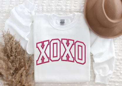 XOXO Embroidered Sweatshirt, Embroidered Valentine's Day Sweatshirt, Galentines Sweatshirt, Embroidered Sweatshirt, Valentine's Embroidered