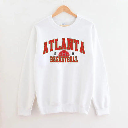 Vintage Atlanta Basketball Sweatshirt, Football Sweatshirt, Gameday Basketball Shirt, Retro Style Atlanta Basketball Sweatshirt, Atlanta Basketball Fan Gifts