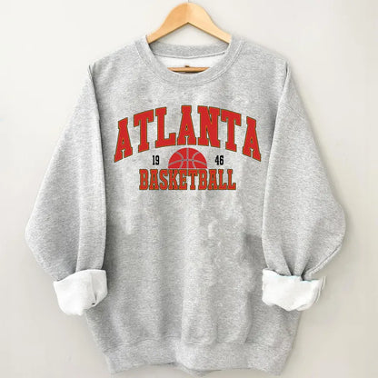 Vintage Atlanta Basketball Sweatshirt, Football Sweatshirt, Gameday Basketball Shirt, Retro Style Atlanta Basketball Sweatshirt, Atlanta Basketball Fan Gifts