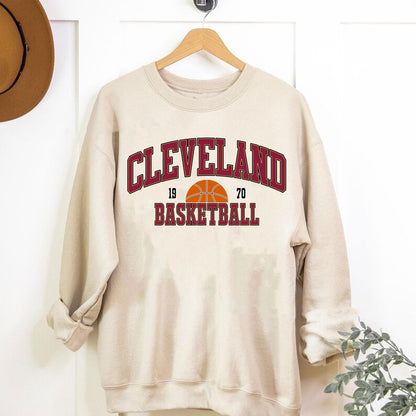 Vintage Cleveland Football Sweatshirt, Gameday Basketball Shirt, Retro Cleveland Basketball Sweatshirt, Cleveland Basketball Fan Gifts