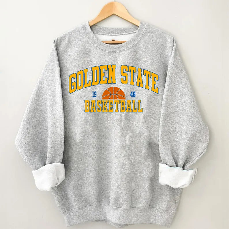 Vintage Golden State Foottball Sweatshirt, Gameday Basketball Shirt, Retro Style Golden State Basketball Sweatshirt, Golden State Fan Gifts