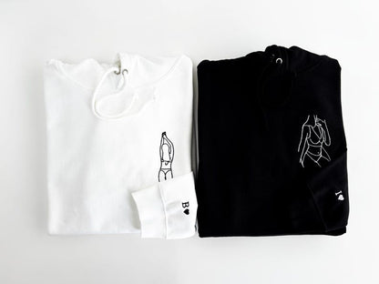 Spicy Valentine’s Day hoodie, Embroidered with custom photo outline