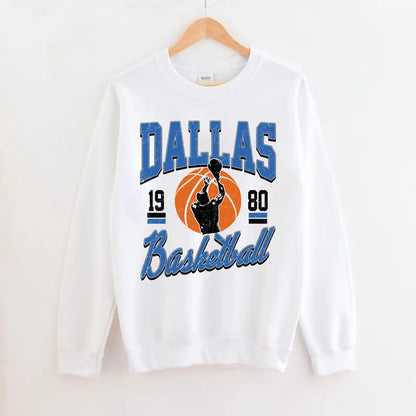 Dallas Basketball Graphic Shirts, Retro 90s Basketball Football Sweatshirt, Dallas Fans Tee Gifts, Basketball Game Day Sweatshirt, Dallas Team