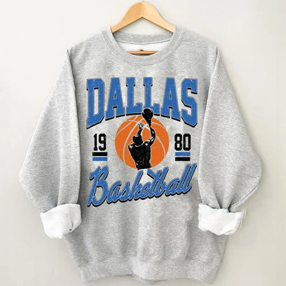 Dallas Basketball Graphic Shirts, Retro 90s Basketball Football Sweatshirt, Dallas Fans Tee Gifts, Basketball Game Day Sweatshirt, Dallas Team