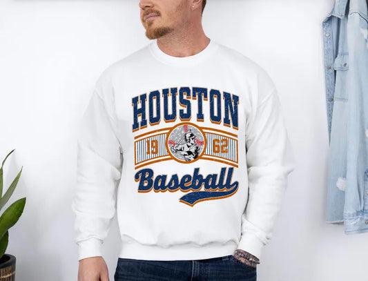 Vintage Houston Baseball 90s Style Football Sweatshirt, Baseball Team Shirt, Houston Game Day Tee, Throwback Houston Shirt, Baseball Mom Tee