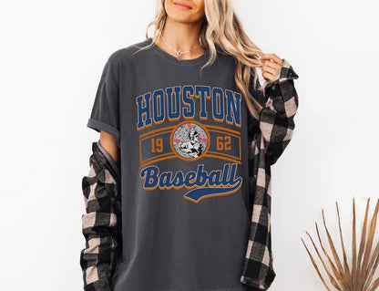 Vintage Houston Baseball 90s Style Football Sweatshirt, Baseball Team Shirt, Houston Game Day Tee, Throwback Houston Shirt, Baseball Mom Tee