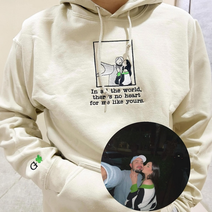 Go dtí an Ghealach Agus Ar Ais Geansaí nó Cochaillín, Bronntanais Lánúin Bróidnithe Pearsanta