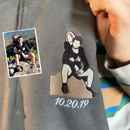 Go dtí an Ghealach Agus Ar Ais Geansaí nó Cochaillín, Bronntanais Lánúin Bróidnithe Pearsanta