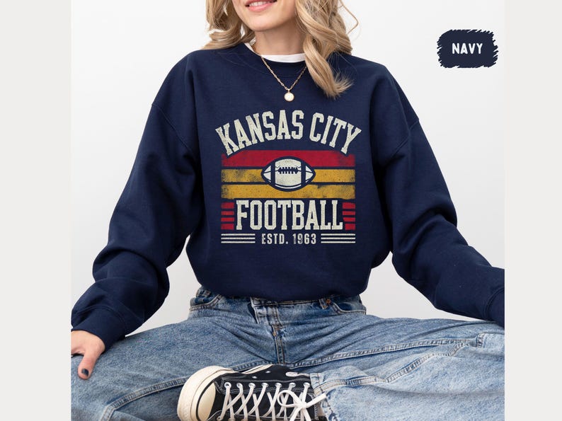 Kansas City Football Graphic Sweatshirt, Vintage Kansas City Football Shirt, Kansas City Shirt, Football Shirt, Kansas City Fans Gift Tee