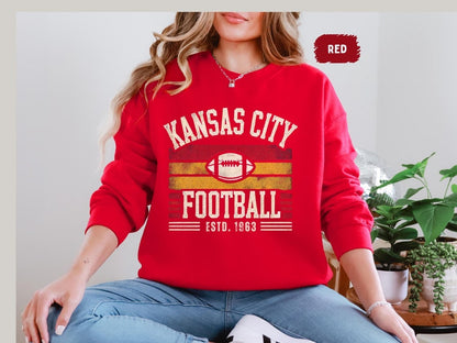 Kansas City Football Graphic Sweatshirt, Vintage Kansas City Football Shirt, Kansas City Shirt, Football Shirt, Kansas City Fans Gift Tee