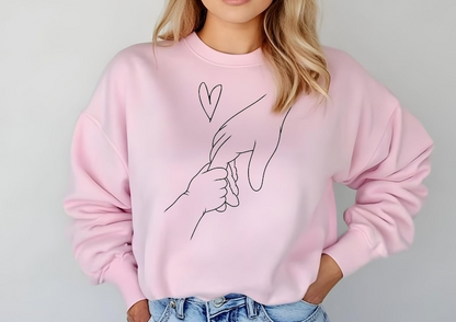 Mama en Kind T-shirt, Moederdag Cadeau, Trui met Hand en Hart Design, Hoodie of Sweatshirt voor Mama, Perfect Geschenk voor Moeders