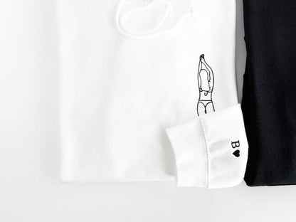 Spicy Valentine’s Day hoodie, Embroidered with custom photo outline