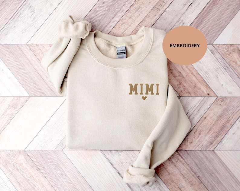 Mimi Embroidered Sweatshirt Mimi Embroidery Sweater New Mimi Gifts Baby Announcement Pregnancy Reveal Promoted to Grandma Mimi Crewneck