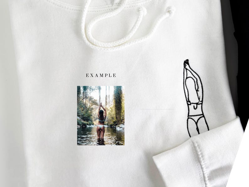 Spicy Valentine’s Day hoodie, Embroidered with custom photo outline