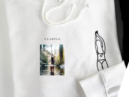 Spicy Valentine’s Day hoodie, Embroidered with custom photo outline