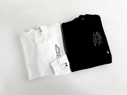 Spicy Valentine’s Day hoodie, Embroidered with custom photo outline