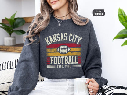 Kansas City Football Graphic Sweatshirt, Vintage Kansas City Football Shirt, Kansas City Shirt, Football Shirt, Kansas City Fans Gift Tee
