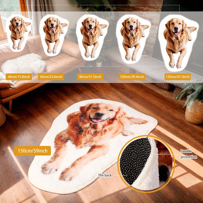 Custom Pet Portrait Rug: Personalized Dog/Cat Photo Rug