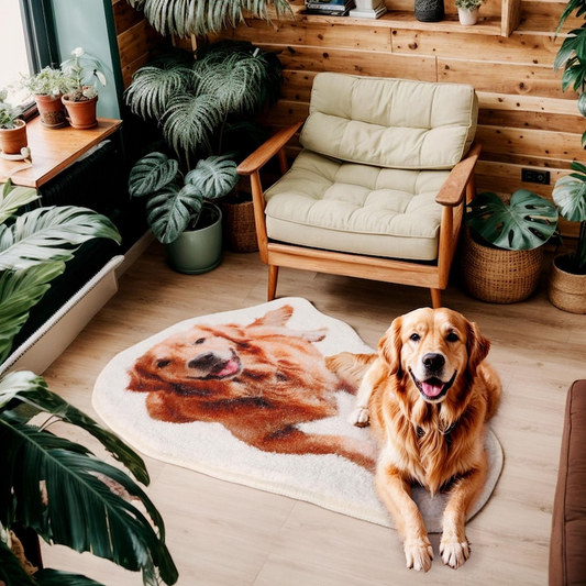 Custom Pet Portrait Rug: Personalized Dog/Cat Photo Rug