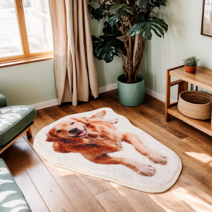 Custom Pet Portrait Rug: Personalized Dog/Cat Photo Rug