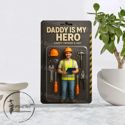 Personalized Father's Day Gift For Dad, Custom Photo Dad And Kids Action Figure Acrylic Block, Best Dad Ever Block Plaque, Gift For Husband 07