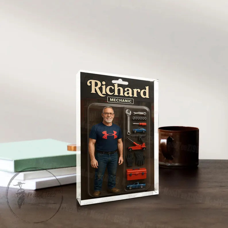 Personalized Photo Dad Action Figure Acrylic Block, Best Dad Ever Block Plaque, Custom Father's Day Gift For Dad, Gift For Husband