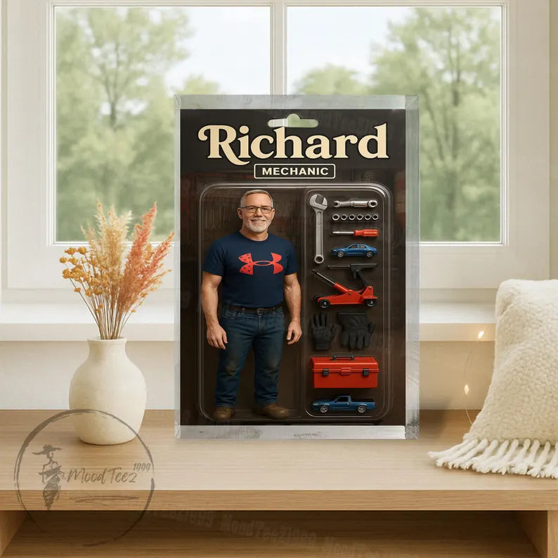 Personalized Photo Dad Action Figure Acrylic Block, Best Dad Ever Block Plaque, Custom Father's Day Gift For Dad, Gift For Husband