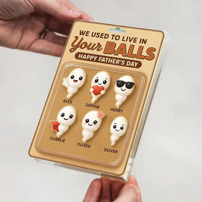 Personalized I Used To Live In Your Balls, Grandpa Gift, Funny Fathers Day Acrylic Block Plaque, Custom Father's Day Gift for Daddy