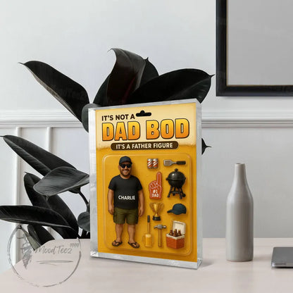Dad Bod Father's Day Gift – Funny Personalized Acrylic Block for Dad with BBQ, Beer & Custom Name, Unique Gift for Father Figure 06