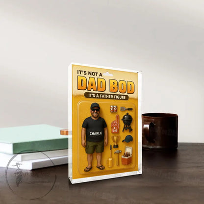 Dad Bod Father's Day Gift – Funny Personalized Acrylic Block for Dad with BBQ, Beer & Custom Name, Unique Gift for Father Figure 06