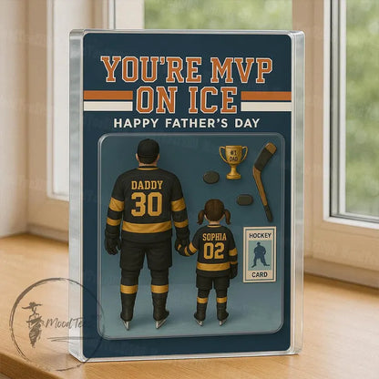 Dad Bod Father's Day Gift – Funny Personalized Acrylic Block for Dad with BBQ, Beer & Custom Name, Unique Gift for Father Figure
