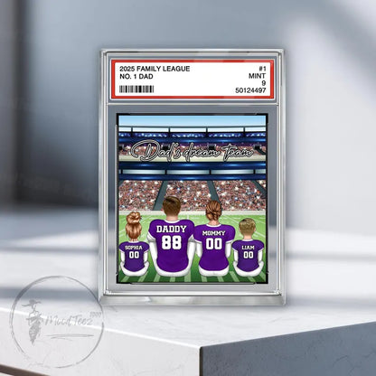 Daddy's Dream Team No. 1 American Football Acrylic 2D Block, Sport Dad Decor, Dad & Kids Plaque, Custom Father's Day Gift from Son Daughter