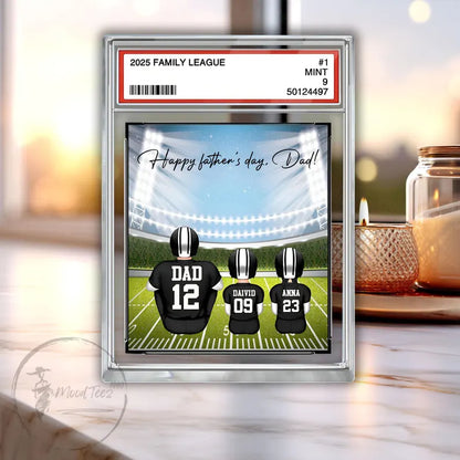 Daddy's Dream Team No. 1 American Football Acrylic 2D Block, Sport Dad Decor, Dad & Kids Plaque, Custom Father's Day Gift from Son Daughter