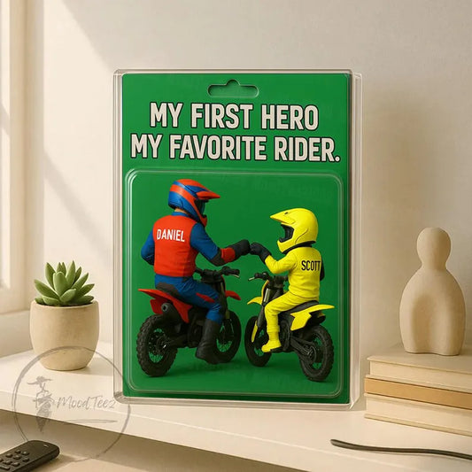 Personalized Dad and Son Motocross, Custom Gift For Dad Action Figure Acrylic Block, Best Dad Gift, Gift For Dad, Motorcycle Gift