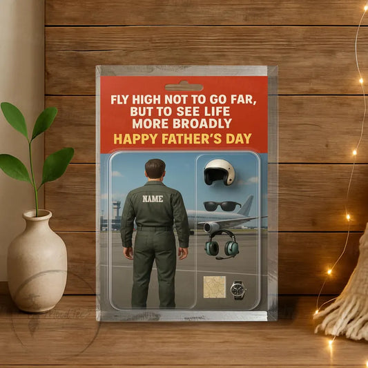 Custom Pilot Action Figure Acrylic Block For Dad, A Unique Father's Day Gift Honoring His Love For Flight, Adventure,And Life’s Broader View