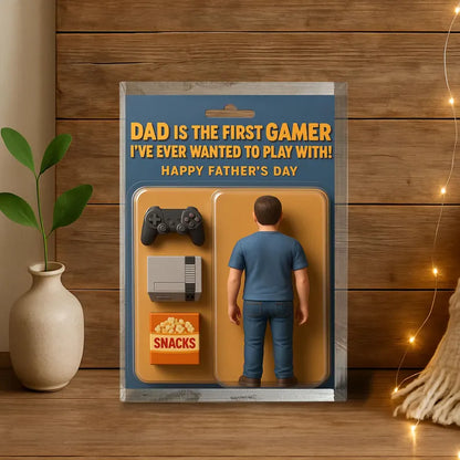 Personalized Father’s Day Gift – Gamer Dad Acrylic Block – Funny Custom Gift for Husband or Dad Who Loves Games – Gift from Kids