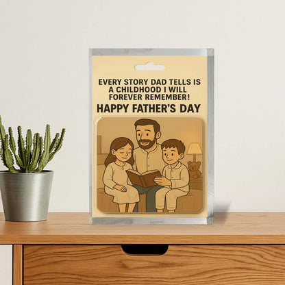 Personalized Father’s Day Gift – Dad Storytime Acrylic Block – Heartwarming Custom Keepsake from Kids – Unique Gift for Dad or Husband