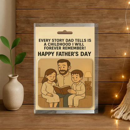 Personalized Father’s Day Gift – Dad Storytime Acrylic Block – Heartwarming Custom Keepsake from Kids – Unique Gift for Dad or Husband