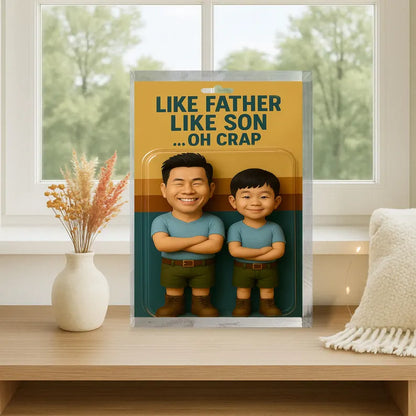 Personalized Funny Father’s Day Gift – Like Father Like Son Acrylic Block – Custom Keepsake from Kids – Unique Gift for Dad or Husband