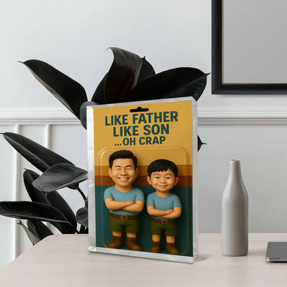 Personalized Funny Father’s Day Gift – Like Father Like Son Acrylic Block – Custom Keepsake from Kids – Unique Gift for Dad or Husband