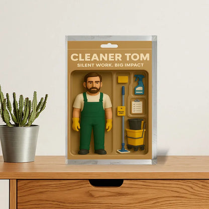 Personalized Cleaner Gift – Custom Acrylic Block Honoring Janitors & Custodians – Appreciation Gift for Facility Staff or Workplace Heroes