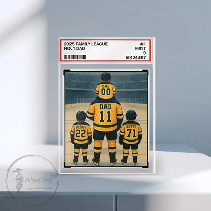 Hockey No. 1 Dad Personalized Trading Card Acrylic Block Plaque,, Hockey Player, Gift For Hockey Husband, Father's Day Gift For Hockey Lover 11