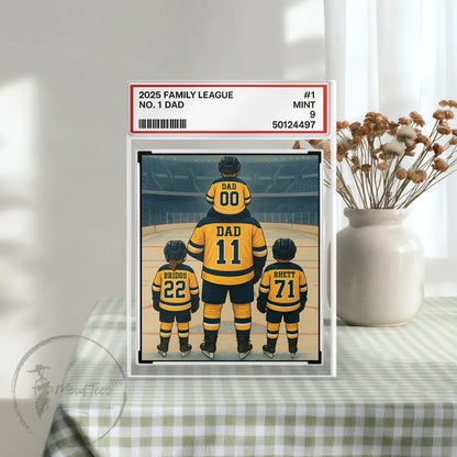 Hockey No. 1 Dad Personalized Trading Card Acrylic Block Plaque,, Hockey Player, Gift For Hockey Husband, Father's Day Gift For Hockey Lover 11